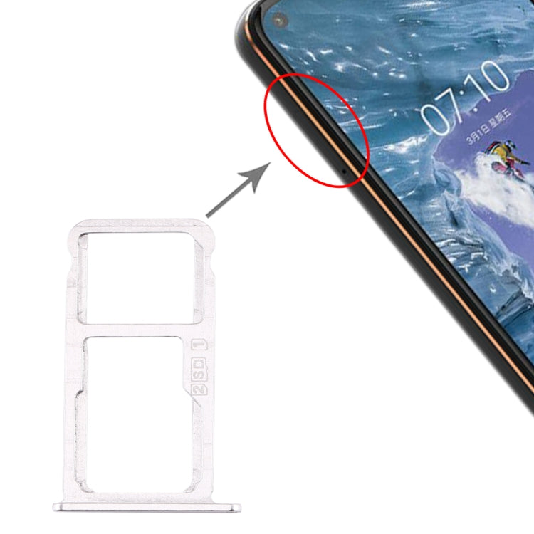 SIM Card Tray + SIM Card Tray / Micro SD Card Tray for Nokia X7 / 8.1 / 7.1 Plus / TA-1131 – Durable Build, Easy to Use, For Nokia X7 For Nokia X7 Silver