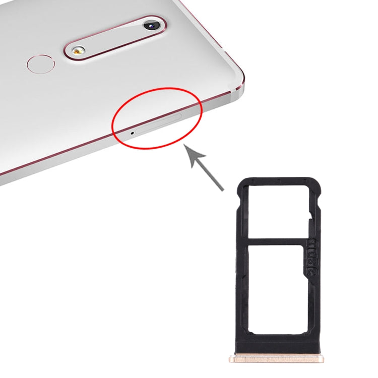 SIM Card Tray + SIM Card Tray / Micro SD Card Tray for Nokia 6.1 / 6 (2018) / TA-1043 TA-1045 TA-1050 TA-1054 TA-1068 – Durable Build, Easy to Use, For Nokia 6.1 For Nokia 6.1 Gold