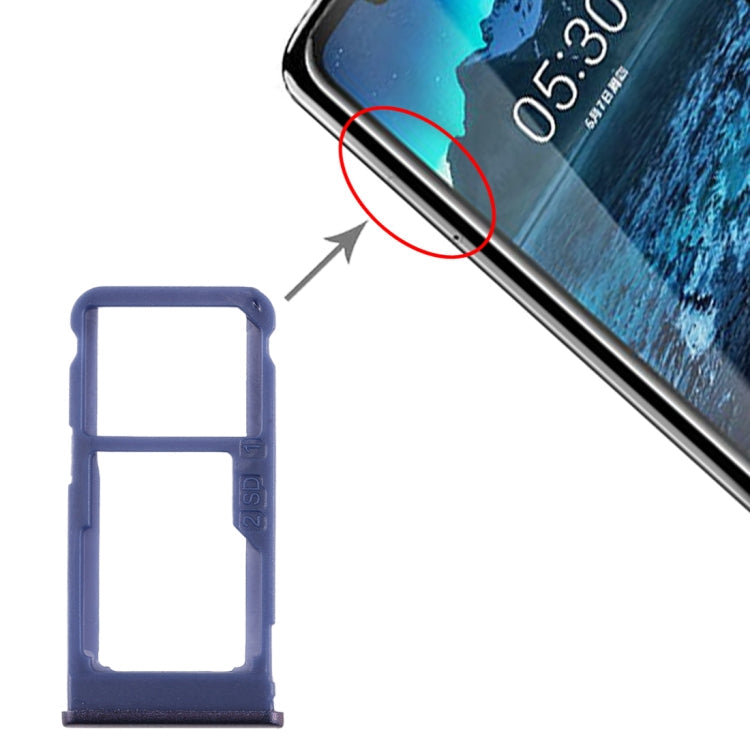 SIM Card Tray + SIM Card Tray / Micro SD Card Tray for Nokia 5.1 Plus / X5 TA-1102 TA-1105 TA-1108 TA-1109 TA-1112 TA-1120 TA-1199 – Durable Build, Easy to Use, For Nokia 5.1 Plus For Nokia 5.1 Plus Blue