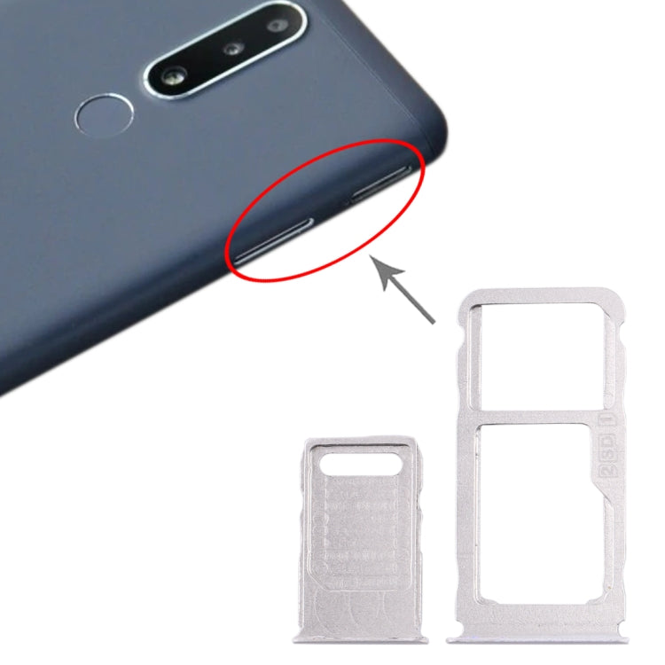 SIM Card Tray + SIM Card Tray + Micro SD Card Tray for Nokia 3.1 Plus – Durable Build, Easy to Use, For Nokia 3.1 Plus For Nokia 3.1 Plus White