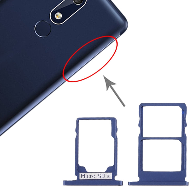SIM Card Tray + SIM Card Tray + Micro SD Card Tray for Nokia 5.1 TA-1075 – Durable Build, Easy to Use, For Nokia 5.1 For Nokia 5.1 Blue