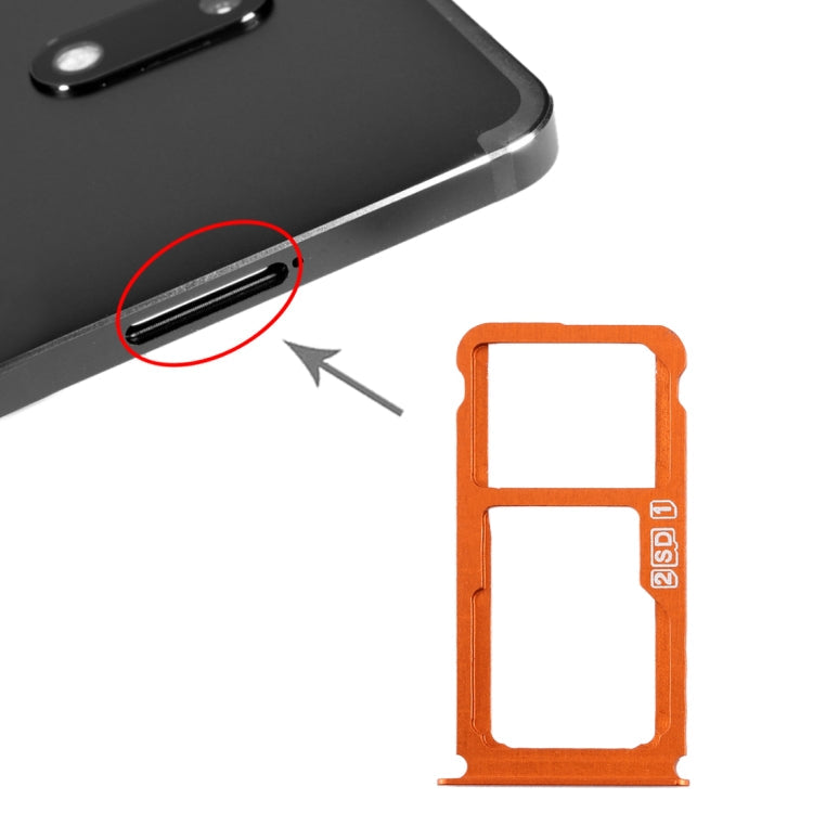 SIM Card Tray + SIM Card Tray / Micro SD Card Tray for Nokia 7 Plus TA-1062 – Durable Build, Easy to Use, For Nokia 7 Plus For Nokia 7 Plus Orange
