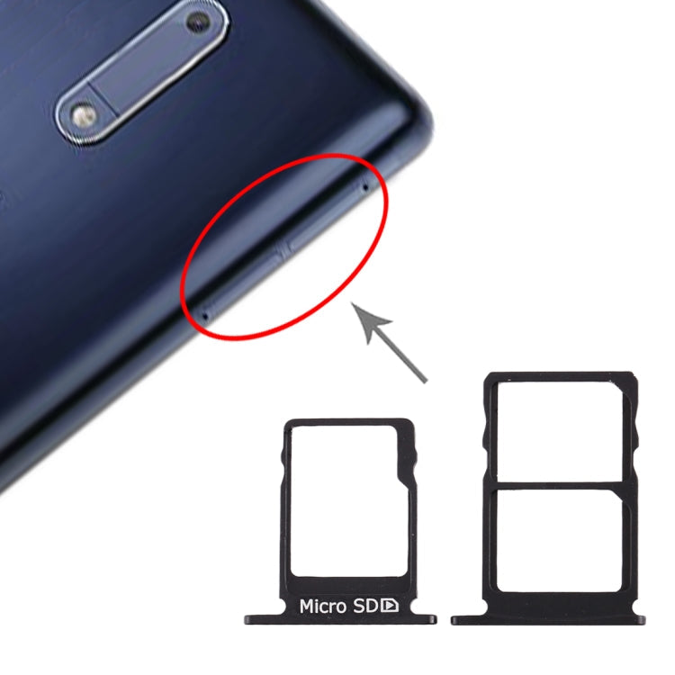 SIM Card Tray + SIM Card Tray + Micro SD Card Tray for Nokia 5 / N5 TA-1024 TA-1027 TA-1044 TA-1053 – Durable Build, Easy to Use, For Nokia 5 For Nokia 5 Black