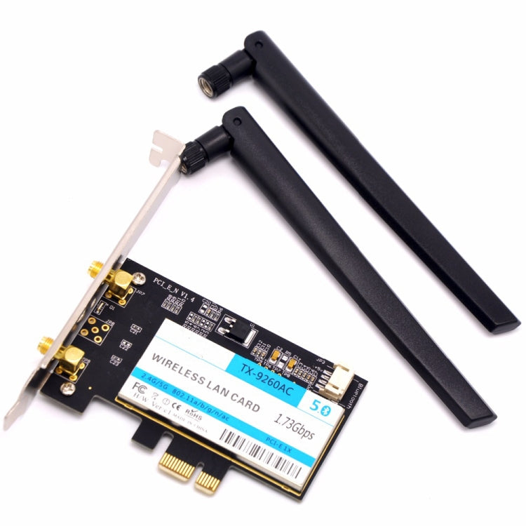 TX-9260AC Wireless-AC Dual Band 802.11ac 1730Mbps Desktop PCI-e WiFi Adapter + Bluetooth 5.0 WLAN Network Card for Intel 9260ac, TX-9260AC 1730Mbps – Bluetooth