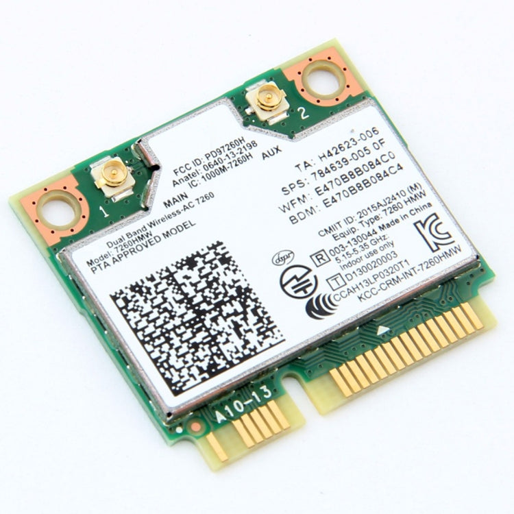 Dual Band Wireless Wifi Card for Intel 7260HMW Mini PCI-E 2.4G / 5Ghz WLAN Bluetooth 4.0 Wifi Card 802.11 ac / a / b / g / n, 7260HMW – Bluetooth