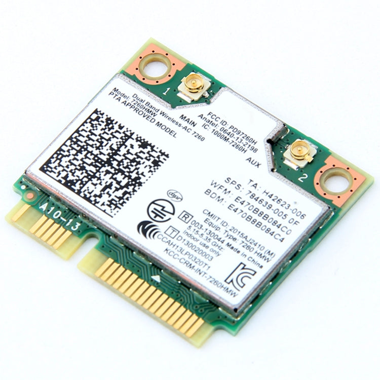 Dual Band Wireless Wifi Card for Intel 7260HMW Mini PCI-E 2.4G / 5Ghz WLAN Bluetooth 4.0 Wifi Card 802.11 ac / a / b / g / n, 7260HMW – Bluetooth