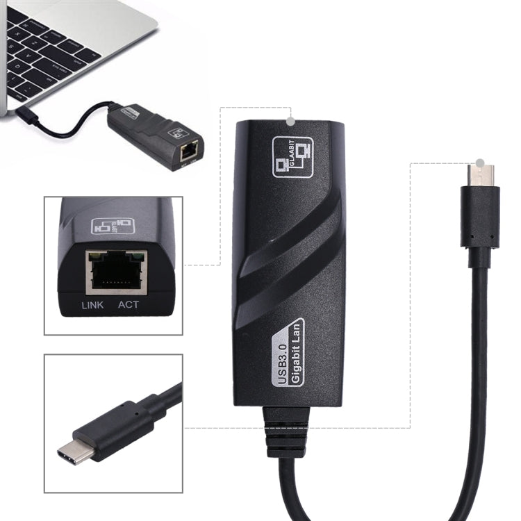 15cm USB-C / Type-C to RJ45 Gigabit Ethernet Network Adapter, RJ45 – Durable Build, Easy to Use