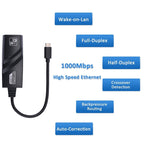 15cm USB-C / Type-C to RJ45 Gigabit Ethernet Network Adapter, RJ45 – Durable Build, Easy to Use