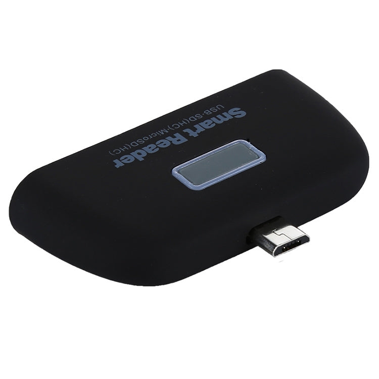 Micro SD + SD + USB 2.0 + Micro USB Port to Micro USB OTG Smart Card Reader Connection Kit with LED Indicator Light – Durable Build, Easy to Use