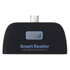 Micro SD + SD + USB 2.0 + Micro USB Port to Micro USB OTG Smart Card Reader Connection Kit with LED Indicator Light – Durable Build, Easy to Use