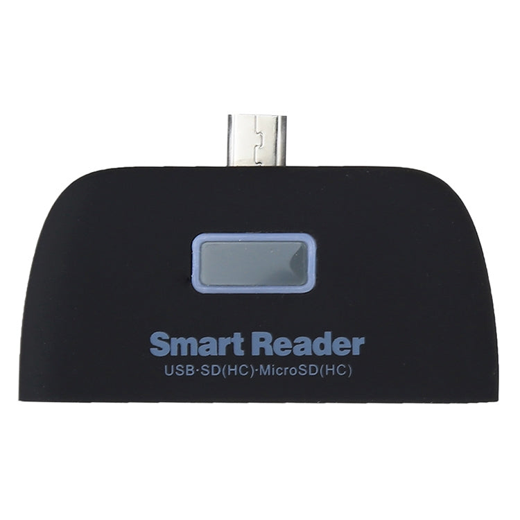 Micro SD + SD + USB 2.0 + Micro USB Port to Micro USB OTG Smart Card Reader Connection Kit with LED Indicator Light – Durable Build, Easy to Use