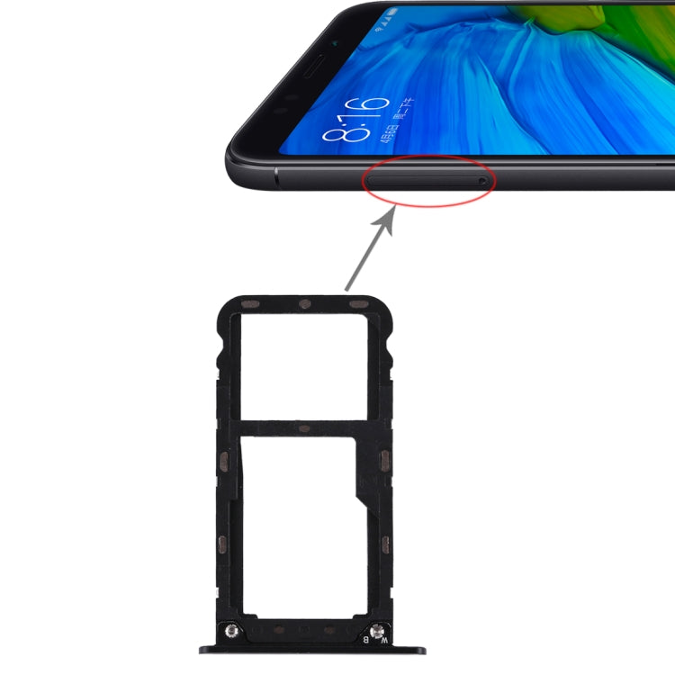 2 SIM Card Tray / Micro SD Card Tray for Xiaomi Redmi 5 Plus – Durable Build, Easy to Use, For Xiaomi Redmi 5 Plus, For Redmi 5 Plus, Fo r Xiaomi Redmi 5 Plus For Xiaomi Redmi 5 Plus Black