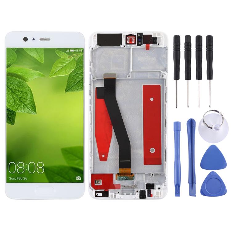 LCD Screen and Digitizer Full Assembly with Frame for Huawei P10 – Durable Build, Easy to Use, For Huawei P10 For Huawei P10 White