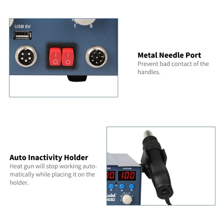 Kaisi K-863D 3 in 1 Hot Air Gun Soldering Station SMD Rework Station With 3A DC Power Supply for Phone PCB Welding Repair Machine, US Plug, K-863D, US Plug, K-863D, EU Plug – Durable Build, Easy to Use