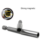 3 in 1 1/4 Electric Batch Head High Magnetism Connecting Rod Pistol Drill Extension Rod Sleeve Fast Turning Joint, Length: 60/100/150mm, 60/100/150mm Joint