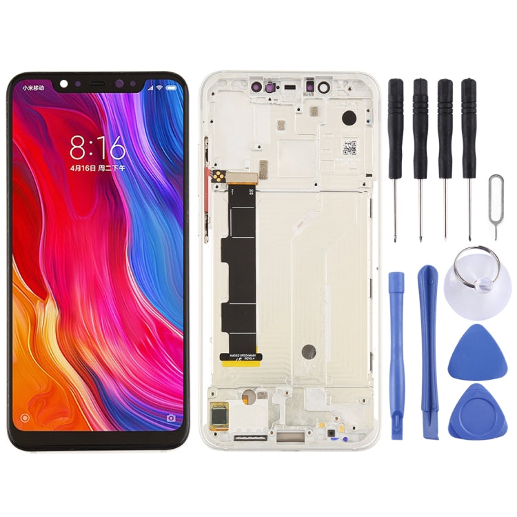 LCD Screen and Digitizer Full Assembly with Frame & Side Keys for Xiaomi Mi 8 – Durable Build, Easy to Use, For Xiaomi Mi 8, For Mi 8 (Rose Gold)