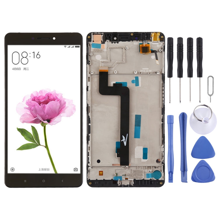 LCD Screen and Digitizer Full Assembly with Frame for Xiaomi Mi Max – Durable Build, Easy to Use, For Xiaomi Mi Max For Xiaomi Mi Max Black