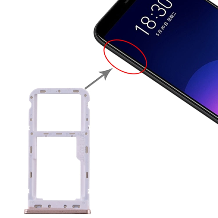 SIM Card Tray + SIM / Micro SD Card Tray – Durable Build, Easy to Use, For Meizu M6T For Meizu M6T Pink