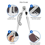 Carbon Steel Head Spacing Gauge Compasses Industrial Leather Side Liner Tool, Length: 153mm, Length: 153mm