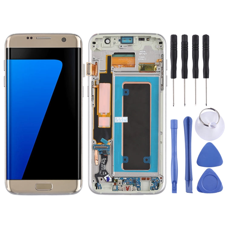 Original Super AMOLED Material LCD Screen and Digitizer Full Assembly(with Frame / Charging Port Flex Cable / Power Button Flex Cable / Volume Button Flex Cable) for Galaxy S7 Edge / G935F / G935FD, For Samsung Galaxy S7 Edge (Super AMOLED)            ... For Samsung Galaxy S7 Edge (Super AMOLED) Gold