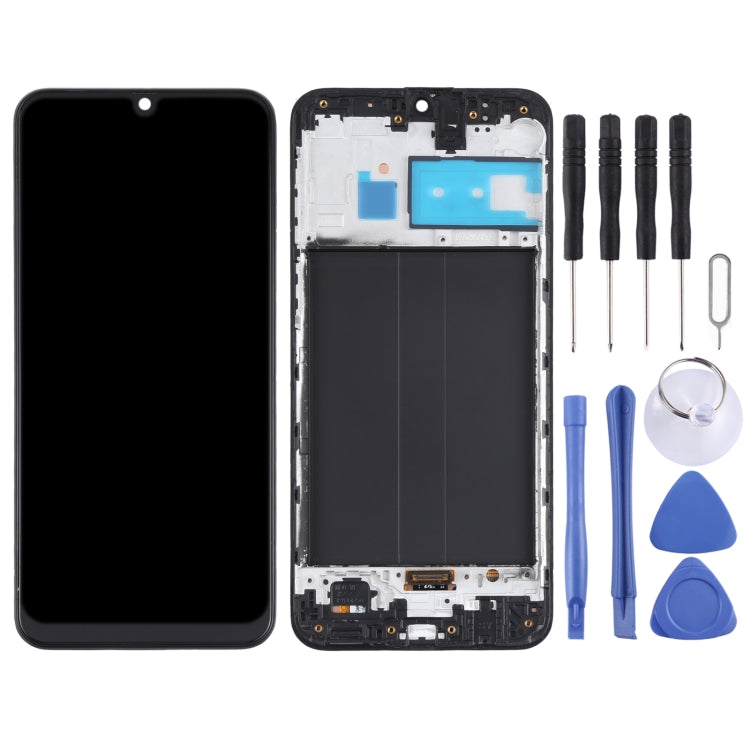 Original LCD Screen and Digitizer Full Assembly with Frame for Samsung Galaxy M30 SM-M305 – Durable Build, Easy to Use, For Samsung Galaxy M30(Original)