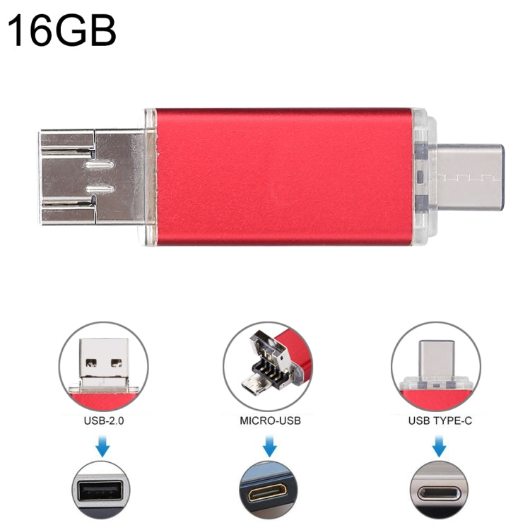 For Type-C Smartphones & PC Computer, 16GB – Magnetic 16GB Red