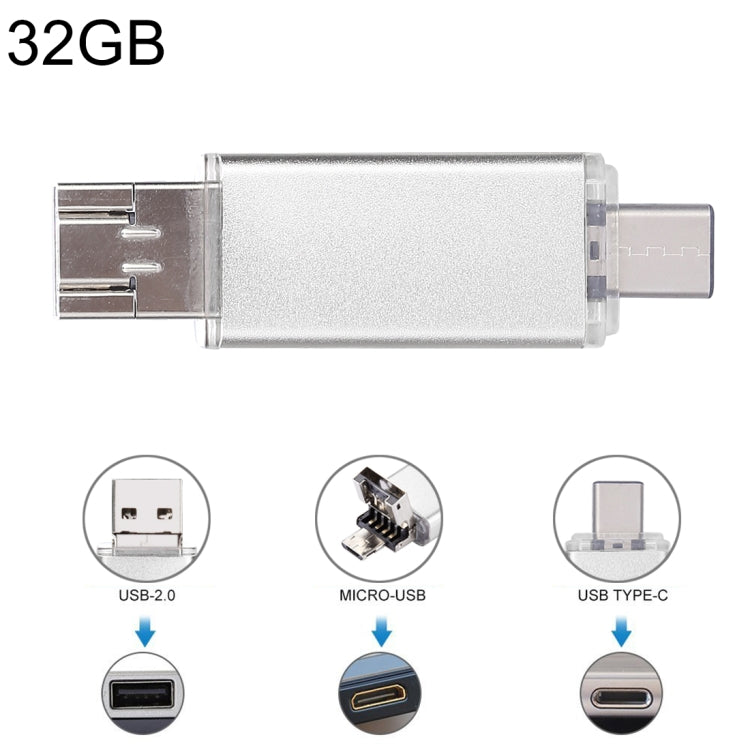 For Type-C Smartphones & PC Computer, 32GB – Magnetic 32GB Silver