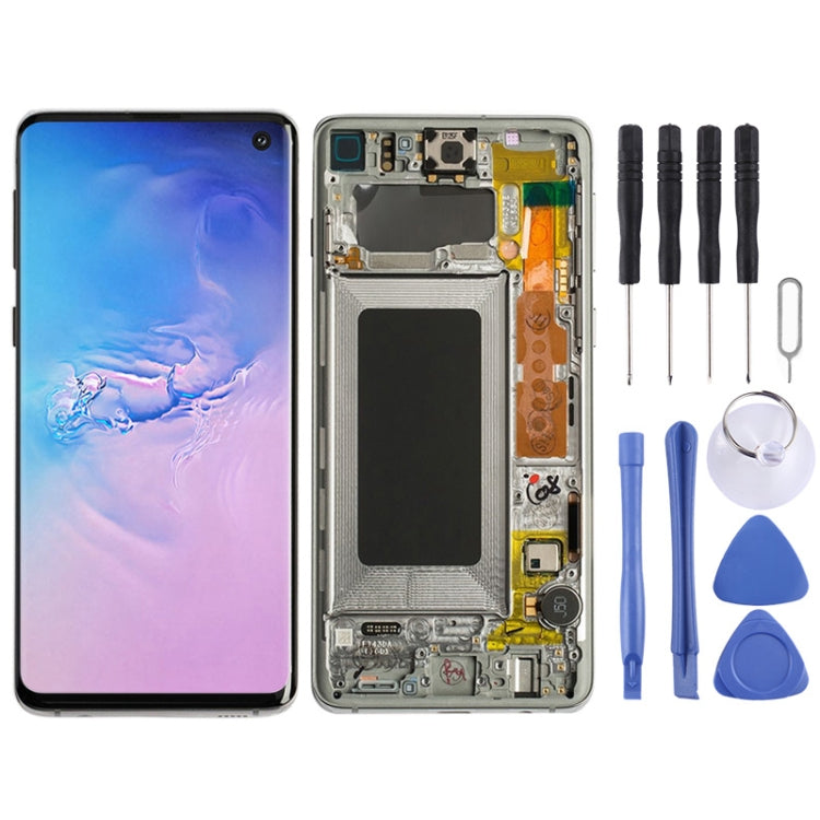 LCD Screen and Digitizer Full Assembly with Frame for Galaxy S10 4G, For Samsung Galaxy S10 4G (Frame), For Galaxy S10 4G (Frame), For Galaxy S10 4G For Samsung Galaxy S10 4G (Frame) White