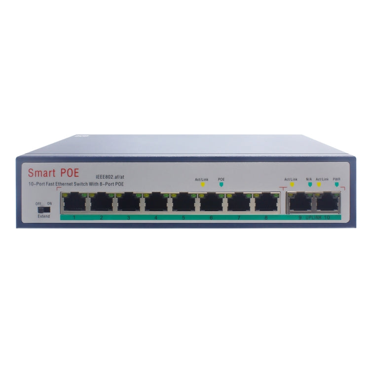 ESCAM POE 8+2 10-Port Fast Ethernet Switch 8-Port POE 10/100M 120W Network Switch, Transmission Distance: 150m, 10 Ports – Data Transmission, TPU 10 Ports