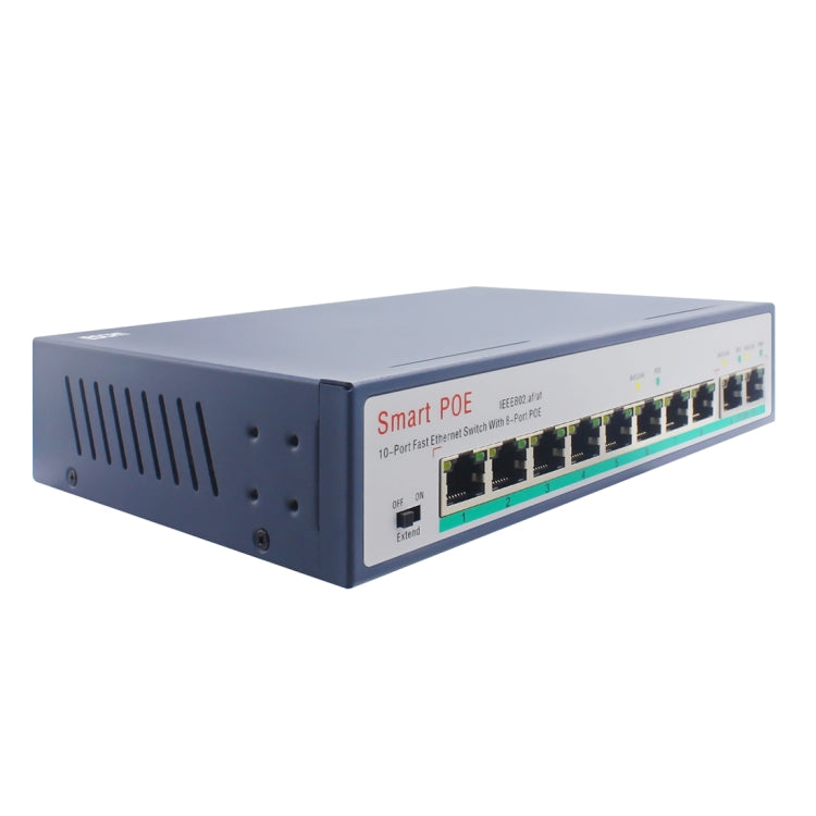 ESCAM POE 8+2 10-Port Fast Ethernet Switch 8-Port POE 10/100M 120W Network Switch, Transmission Distance: 150m, 10 Ports – Data Transmission, TPU