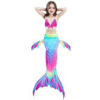3 PCS / Sets Children Swimming Mermaid Tails Bikini Cosplay Mermaid Swimwear, Size: 110(Magenta+Blue), Size: 110 Size: 110