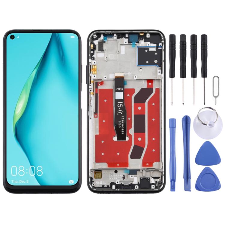 LCD Screen and Digitizer Full Assembly with Frame for Huawei P40 Lite – Durable Build, Easy to Use, For Huawei P40 Lite For Huawei P40 Lite Black