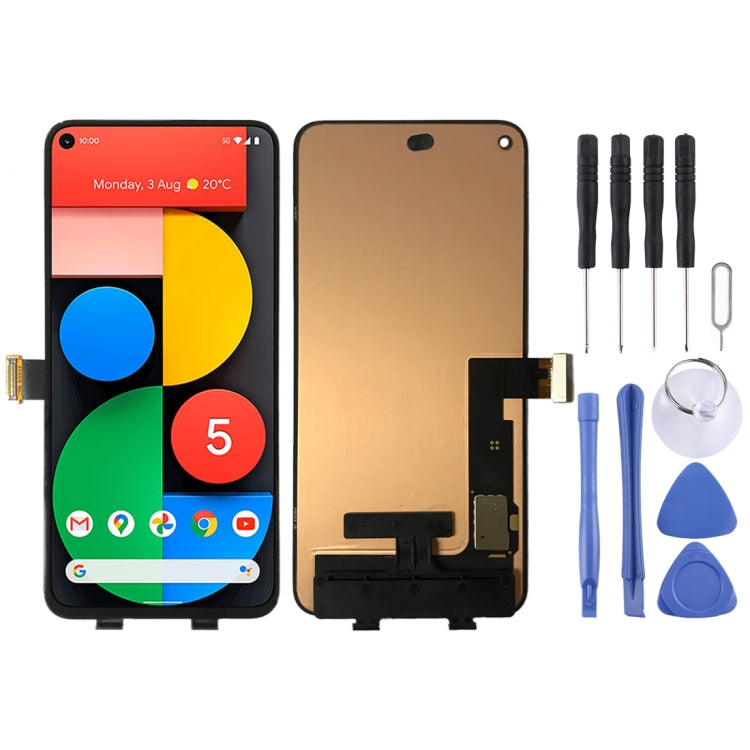 Original OLED Material LCD Screen and Digitizer Full Assembly for Google Pixel 5 GD1YQ GTT9Q – Durable Build, Easy to Use, For Google Pixel 5(Original)