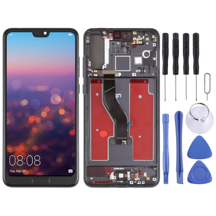 LCD Screen and Digitizer Full Assembly with Frame for Huawei P20 Pro – Durable Build, Easy to Use, For Huawei P20 Pro For Huawei P20 Pro Black