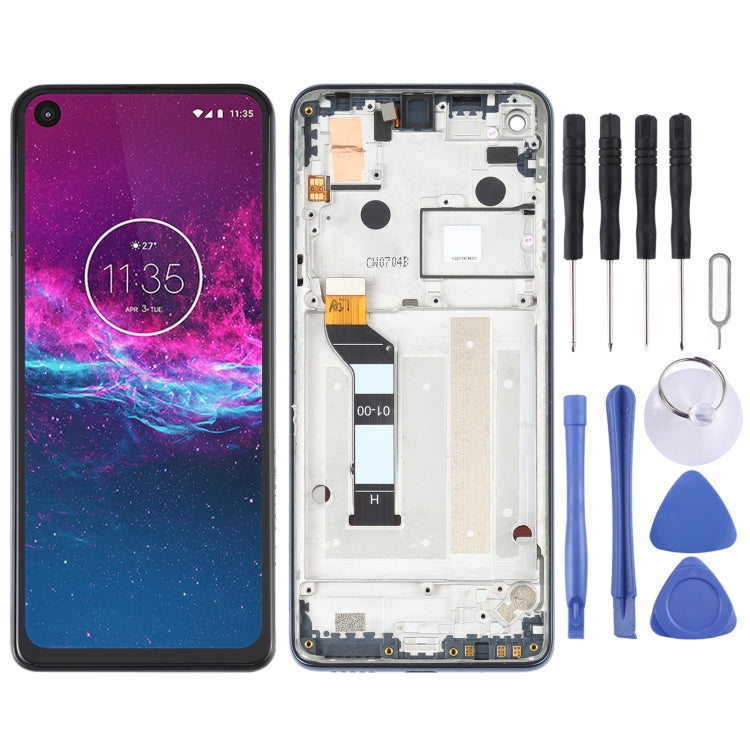 LCD Screen and Digitizer Full Assembly with Frame for Motorola One Action XT2013-1 XT2013-2 XT2013-4 – Durable Build, Easy to Use, For Motorola One Action For Motorola One Action