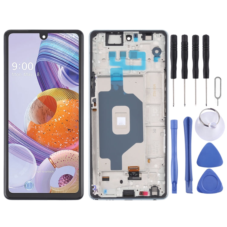 LCD Screen and Digitizer Full Assembly with Frame for LG Stylo 6 / K71 LMQ730TM LM-Q730TM LMQ730HA LM-Q730HA – Durable Build, Easy to Use, For LG Stylo 6 / K71