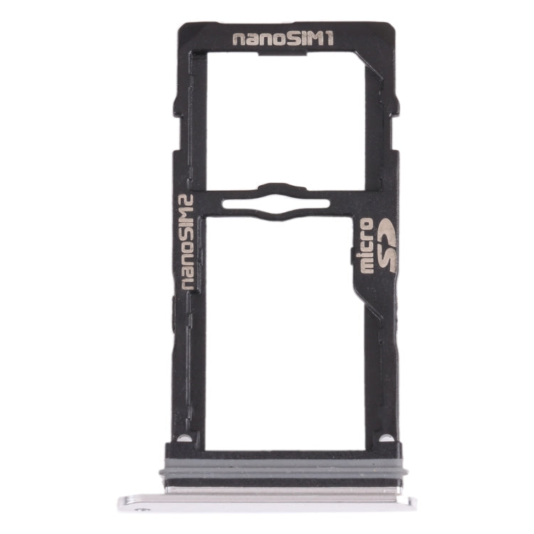 Nano SIM Card Tray + Nano SIM Card Tray / Micro SD Card Tray for LG G8S ThinQ LMG810, LM-G810, LMG810EAW – Durable Build, Easy to Use, For LG G8S ThinQ For LG G8S ThinQ Silver
