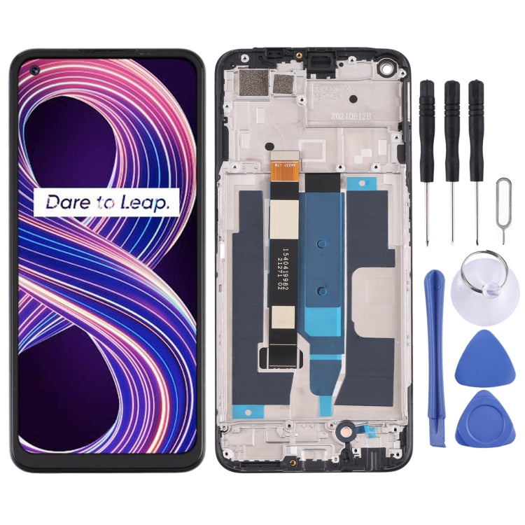 LCD Screen and Digitizer Full Assembly with Frame for OPPO Realme 8 5G – Durable Build, Easy to Use, For OPPO Realme 8 5G For OPPO Realme 8 5G