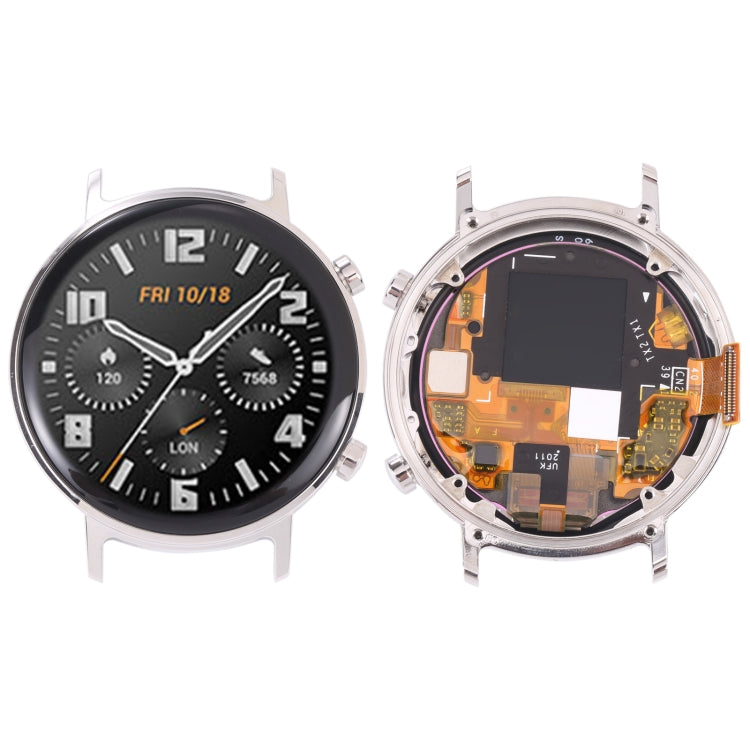 Watch – Original LCD Screen and Digitizer Full Assembly With Frame for Huawei... (Black) For Huawei Watch GT 2 42mm(Silver ) Silver