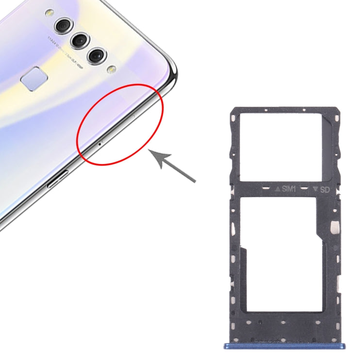 SIM Card Tray + Micro SD Card Tray for TCL Plex T780H – Durable Build, Easy to Use, For TCL 10L/10 Lite(Blue)