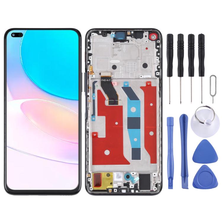 Original LCD Screen and Digitizer Full Assembly with Frame for Huawei Nova 8i – Durable Build, Easy to Use, For Huawei Nova 8i For Huawei Nova 8i Black