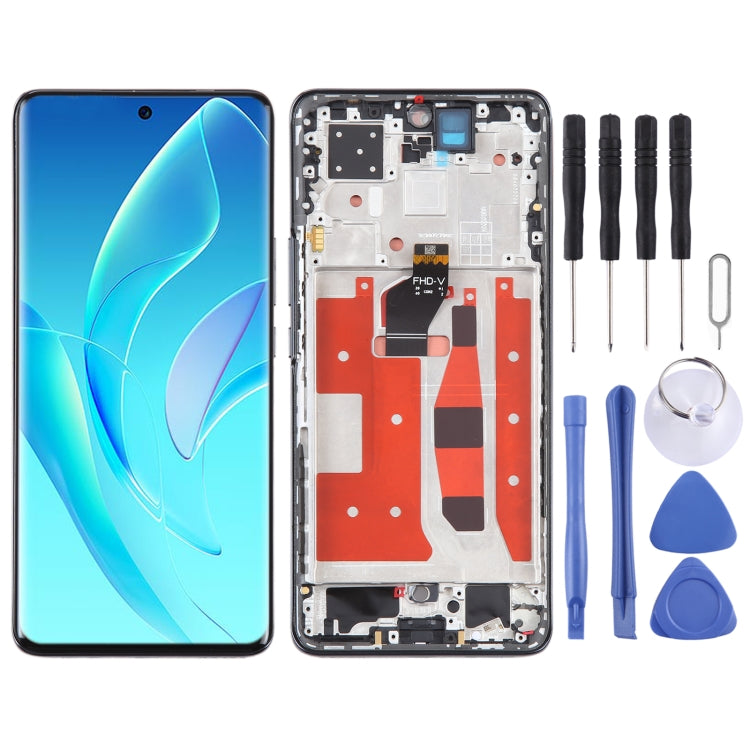 Original LCD Screen For Honor 60 Pro Digitizer Full Assembly with Frame, For Honor 60 Pro (Original) For Honor 60 Pro (Original) Black