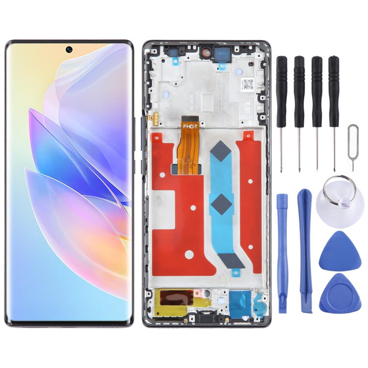Original LCD Screen For Honor 60 SE Digitizer Full Assembly with Frame, For Honor 60 SE (Original) For Honor 60 SE (Original) Black