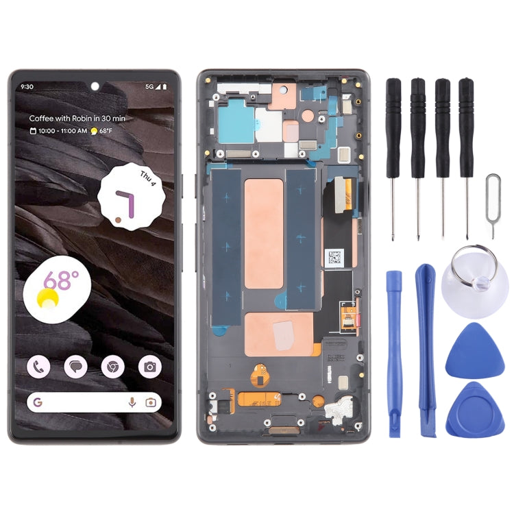 G82U8 OLED LCD Screen Digitizer Full Assembly with Frame – Durable Build, Easy to Use, For Google Pixel 7A For Google Pixel 7A Black