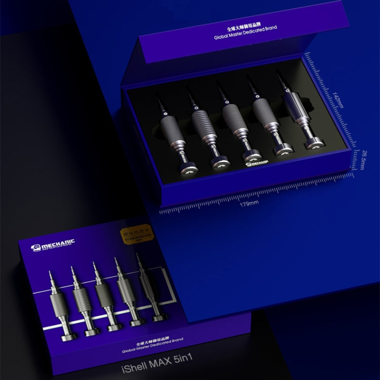MECHANIC Mortar Mini iShell 5 in 1 Phone Repair Precision Screwdriver Set, MECHANIC Mortar Mini iShell – Magnetic
