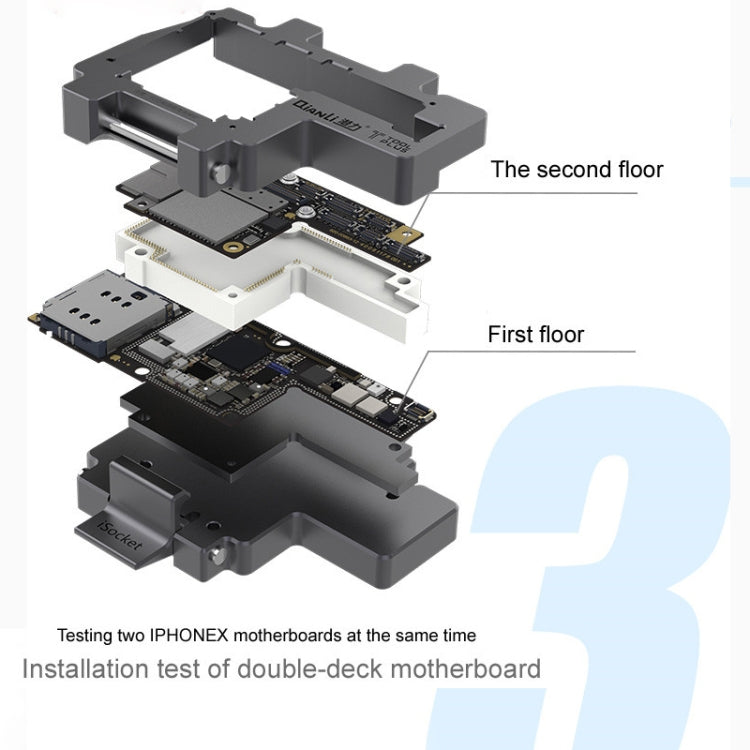 Qianli iSocket 3 In 1 Motherboard Layered Test Frame Upper Lower Layers Logic Board Function Fast Test Holder For iPhone X / XS / XS Max, Qianli iSocket For iPhone X / XS / XS Max – Durable Build, Easy to Use