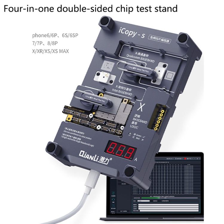 Qianli iCopy-S Double Sided Chip Test Stand 4 in1 Logic Baseband EEPROM Chip Non-removal For iPhone 7 / 7 Plus / 8 / 8 Plus – Durable Build, Easy to Use, For iPhone 7 / 7 Plus / 8 / 8 Plus