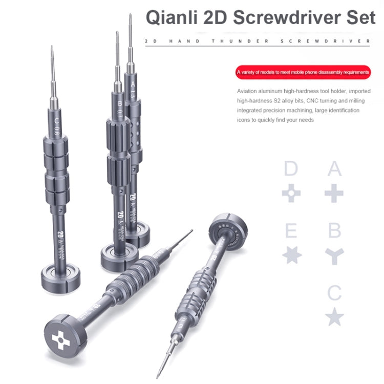 QIANLI 5 in 1 Multi-purpose 2D Grenade Magnetic Screwdriver Set, 2D – Magnetic