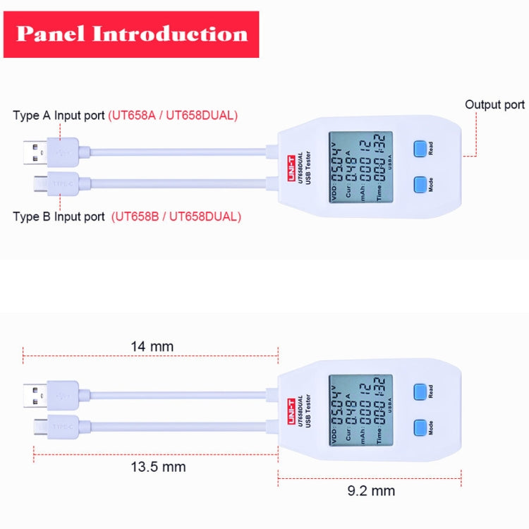 UNI-T USB Voltmeter Ammeter Tester UT658DUAL, UT658DUAL – Durable Build, Easy to Use