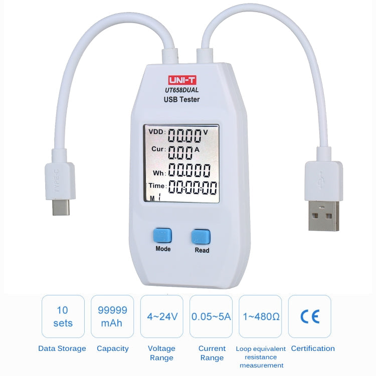 UNI-T USB Voltmeter Ammeter Tester UT658DUAL, UT658DUAL – Durable Build, Easy to Use
